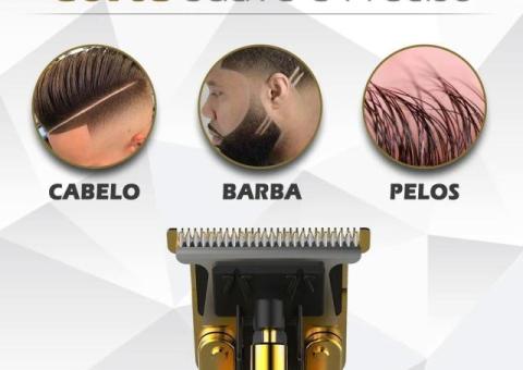 Máquina de cortar cabelo e Barba Vintage elétrica T9 Usb Profissional Lcd 2023